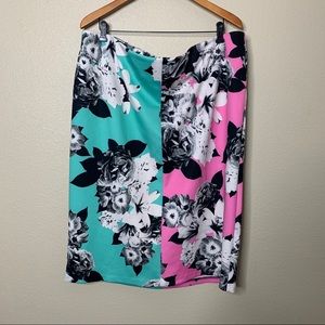 ISO - ELOQUII plus size blue pink floral skirt size 22